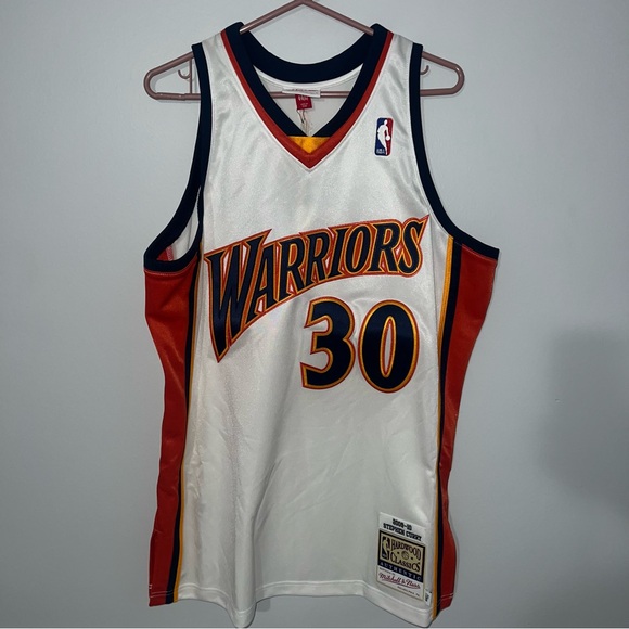 Mitchell & Ness Golden State Warriors Stephen Curry Jersey Mens Large White NBA - Picture 1 of 10